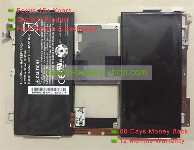 Lg 916TA029H, SQU-1001 3.7V 5400mAh original batteries - Click Image to Close