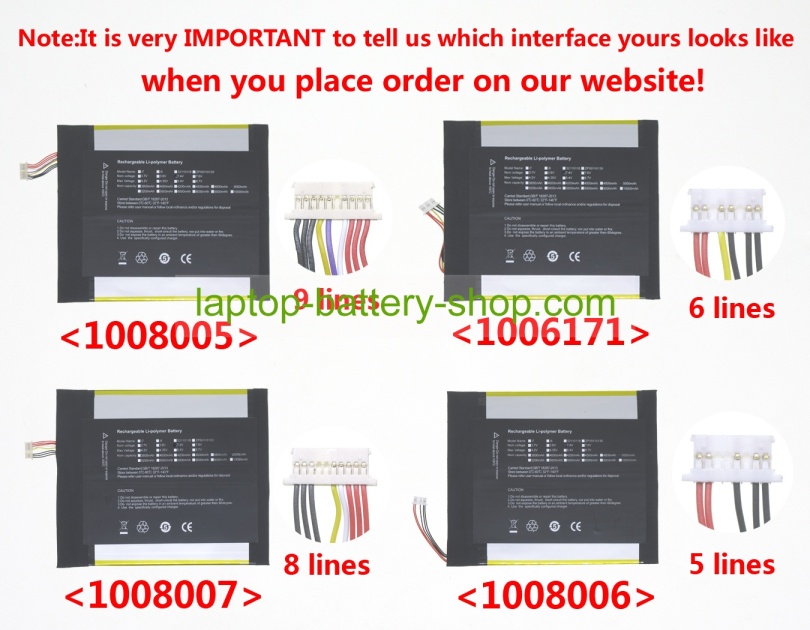 Chuwi NV30165170 7.6V 5000mAh replacement batteries - Click Image to Close