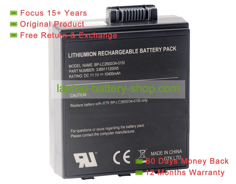 Getac BP-LC2600/34-01SI, 338911120045 11.1V 10400mAh original batteries - Click Image to Close