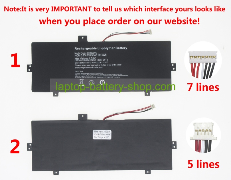 Irbis 3882229P, H-3575220P 3.8V 8000mAh original batteries - Click Image to Close