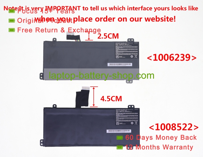 Medion 0B23-01Q9000M, A31-M15 11.4V 3740mAh original batteries - Click Image to Close