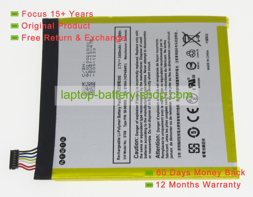 Amazon ST06, 26S1006 3.7V 3425mAh original batteries - Click Image to Close