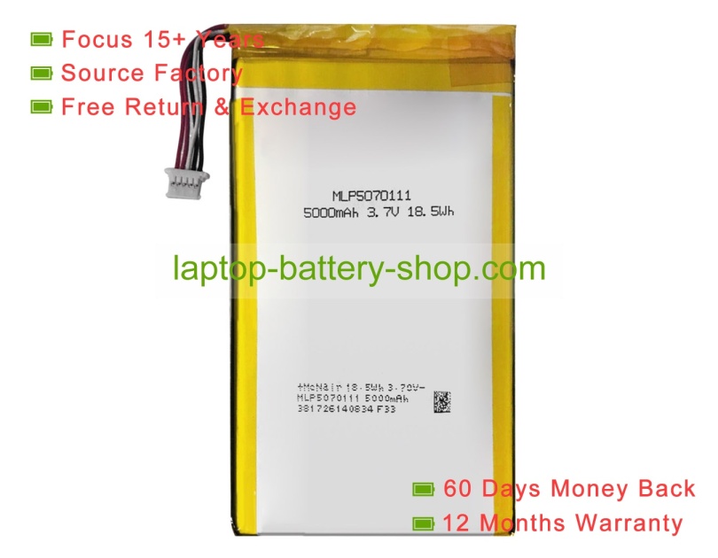 Other MLP5070111 3.7V 5000mAh replacement batteries - Click Image to Close