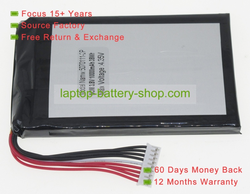 Other MLP5070111-2P, TL-AT906 3.7V 10000mAh replacement batteries - Click Image to Close