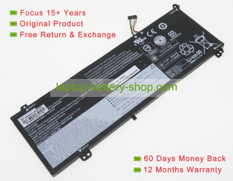 Lenovo L19M4PDB, L19C4PDB 15.44V 3912mAh original batteries - Click Image to Close