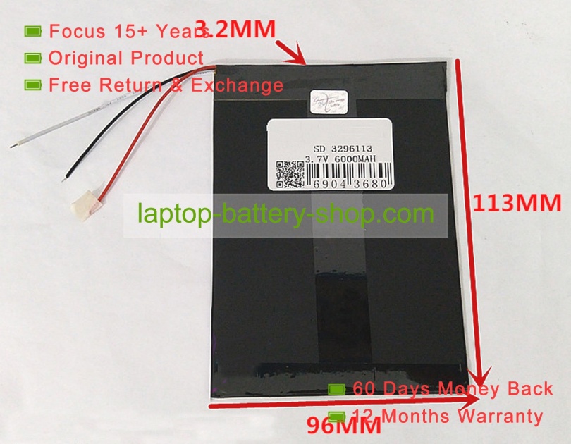 Other 3296113 3.7V 6000mAh original batteries - Click Image to Close