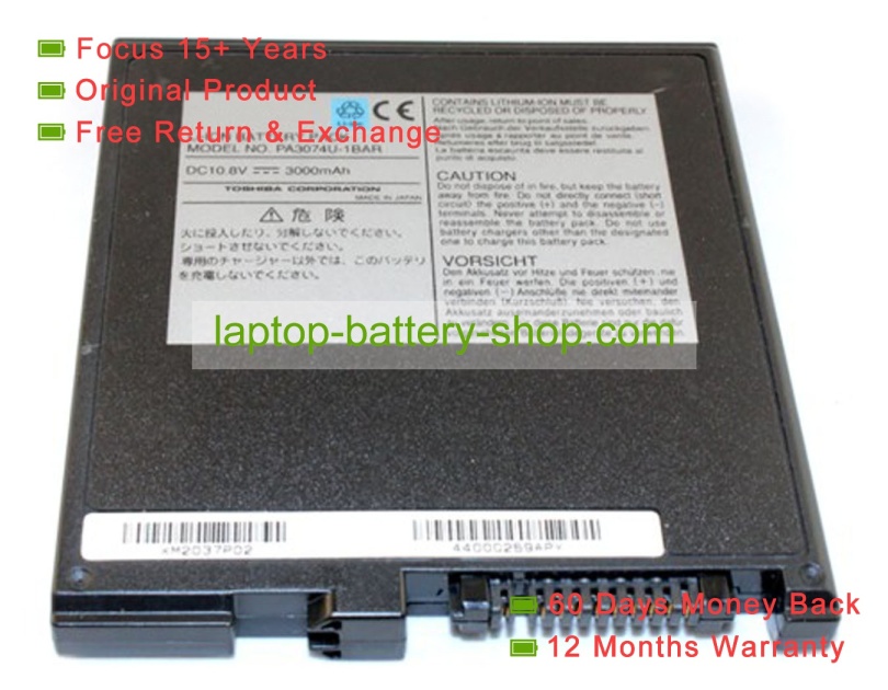 Toshiba PA3074U-1BAT, PA3074U-1BAR 10.8V 3000mAh original batteries - Click Image to Close