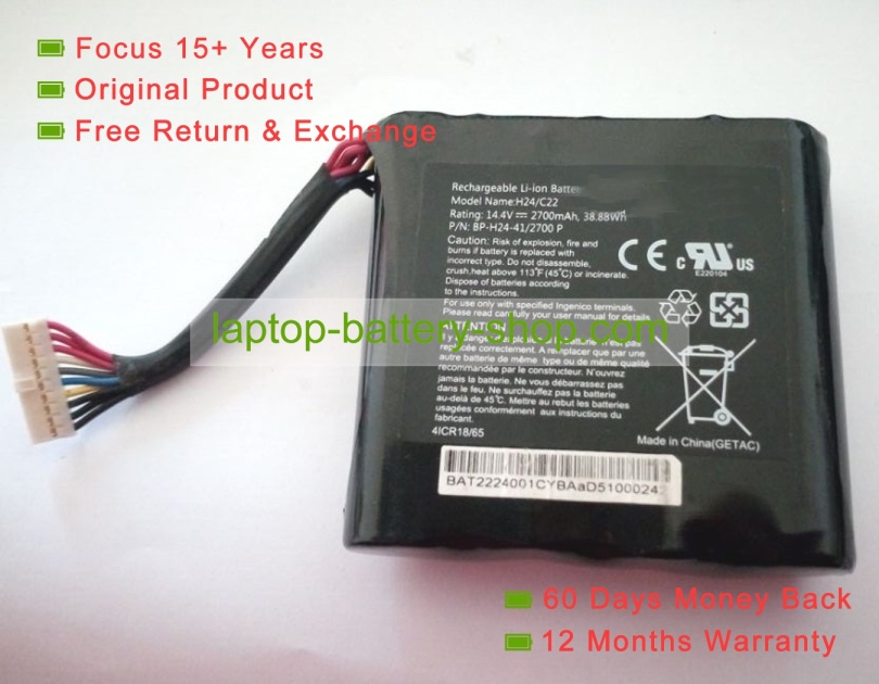 Other BP-H24-41/2700P, H24/C22 14.4V 2700mAh original batteries - Click Image to Close