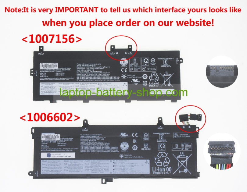 Lenovo L20D3P71, L20L3P71 11.58V 4560mAh original batteries - Click Image to Close