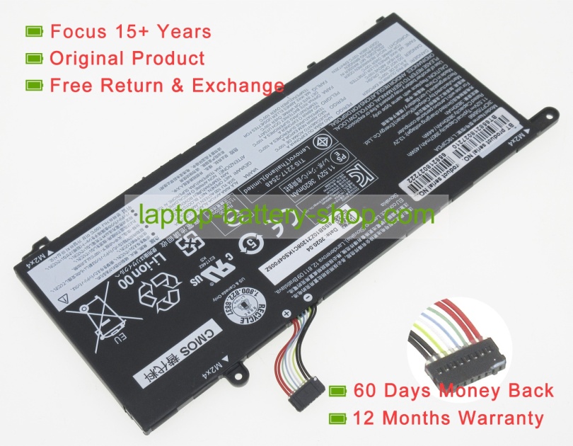 Lenovo L19C3PDA, L19D3PDA 11.52V 3907mAh original batteries - Click Image to Close