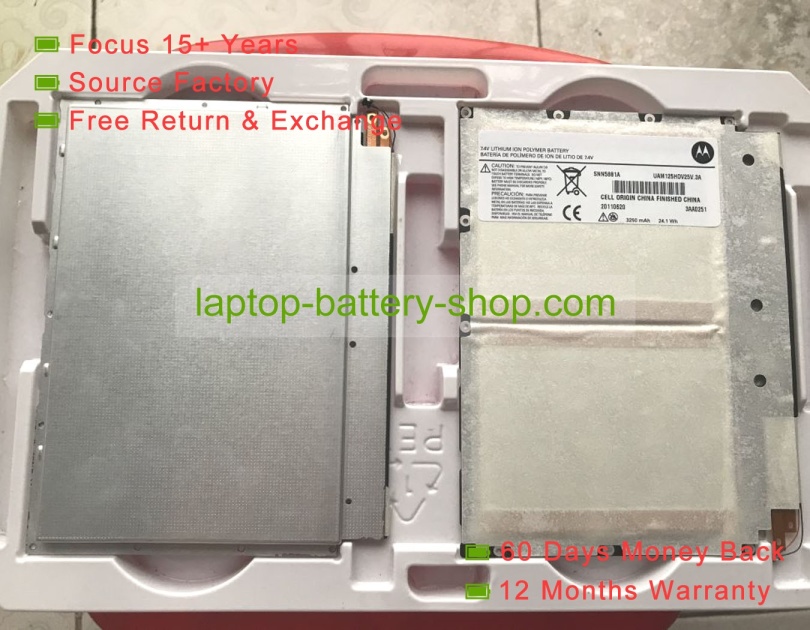 Motorola MZ604, MZ600 7.4V 3250mAh original batteries - Click Image to Close