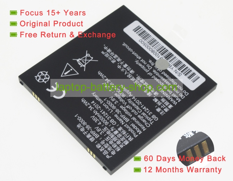 Other BRP-38-9000-1 3.8V 9000mAh original batteries - Click Image to Close