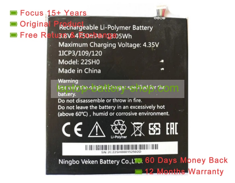 Other 22SH0 3.8V 4650mAh original batteries - Click Image to Close