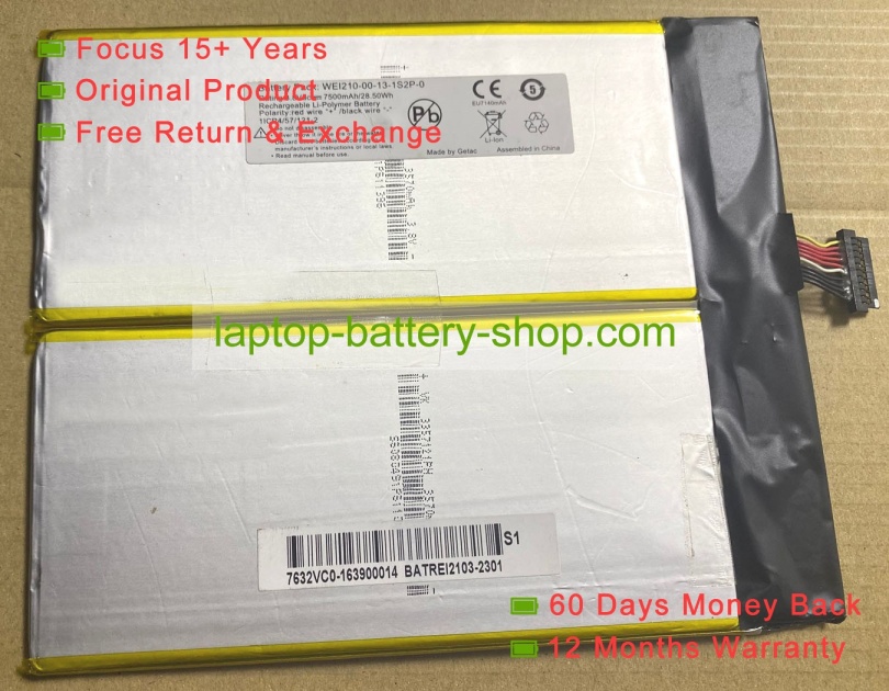 Other WEI210-00-13-1S2P-0 3.8V 7500mAh original batteries - Click Image to Close