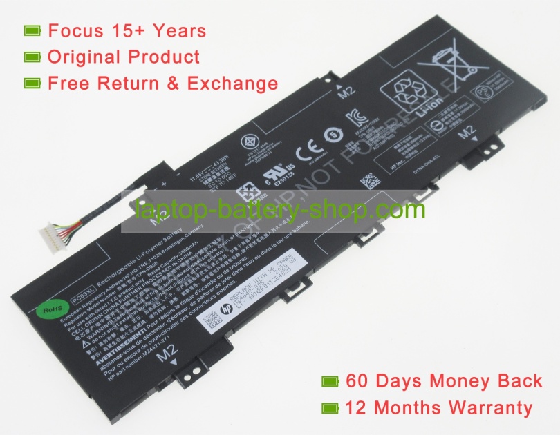 Hp PC03XL, M24648-005 11.55V 3745mAh original batteries - Click Image to Close