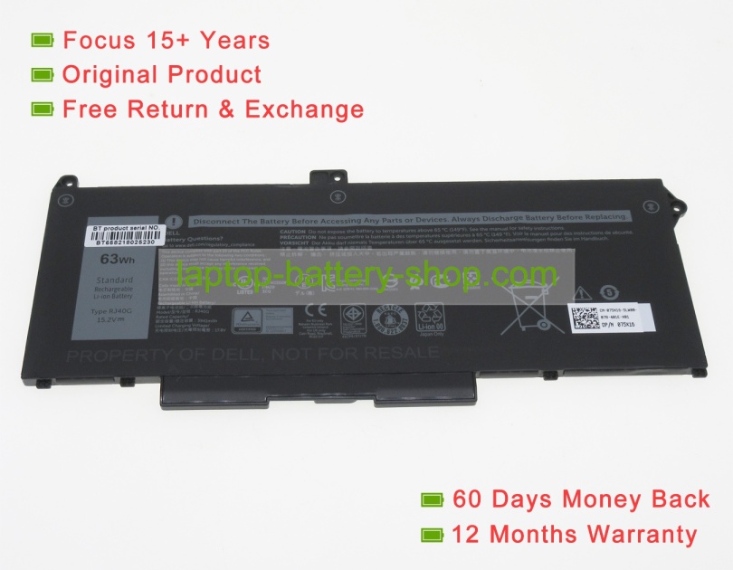 Dell RJ40G, 075X16 15.2V 4145mAh original batteries - Click Image to Close