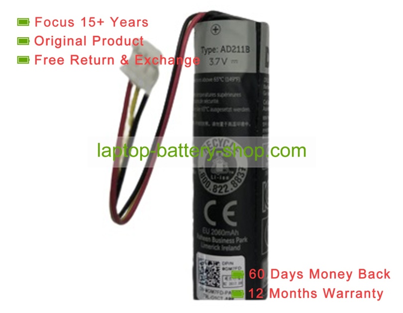 Dell 0GM7FD, AD211B 3.6V 2060mAh original batteries - Click Image to Close