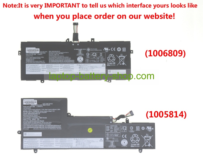 Lenovo 8SSB10Z33893, L19M4PF7 7.72V 6476mAh original batteries - Click Image to Close