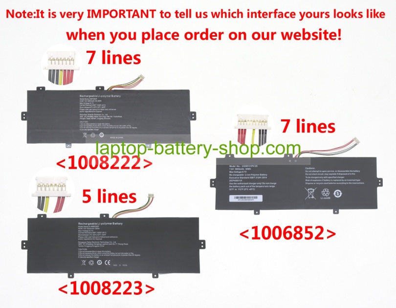 Ilife U3285131P-2S, U3285131P-2S1P 7.4V 4800mAh original batteries - Click Image to Close