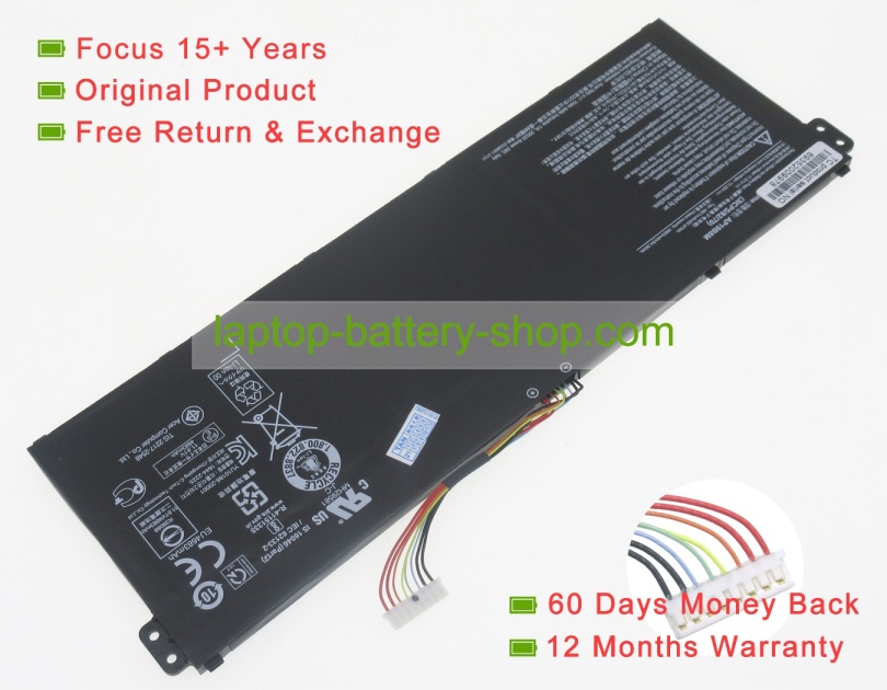 Acer AP19B8M, 3ICP5/82/70 11.61V 4821mAh original batteries - Click Image to Close