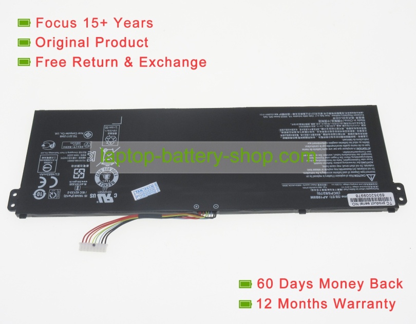 Acer AP19B8M, 3ICP5/82/70 11.61V 4821mAh original batteries - Click Image to Close