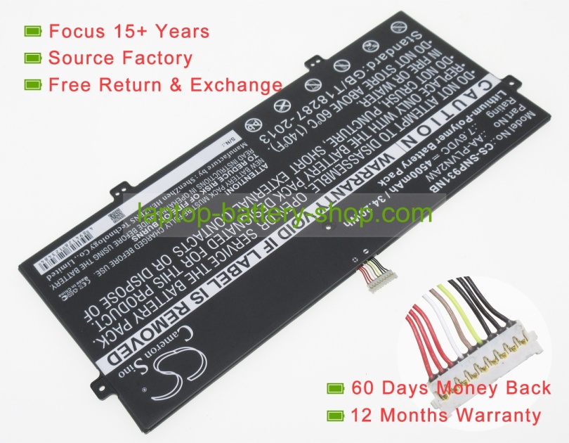Samsung AA-PLVN2AW, 2ICP3/108/118 7.6V 4500mAh replacement batteries - Click Image to Close