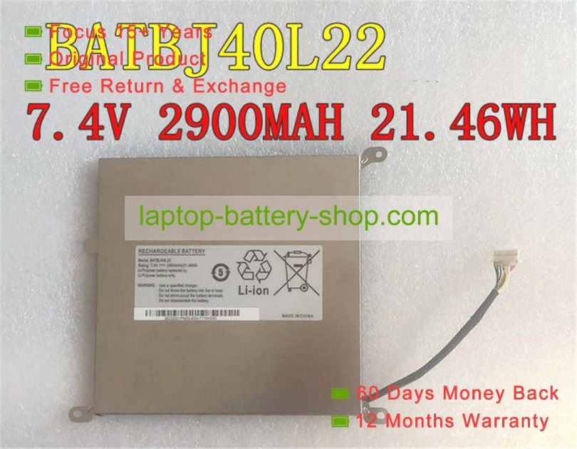 Other BATBJ40L22 7.4V 2900mAh original batteries - Click Image to Close