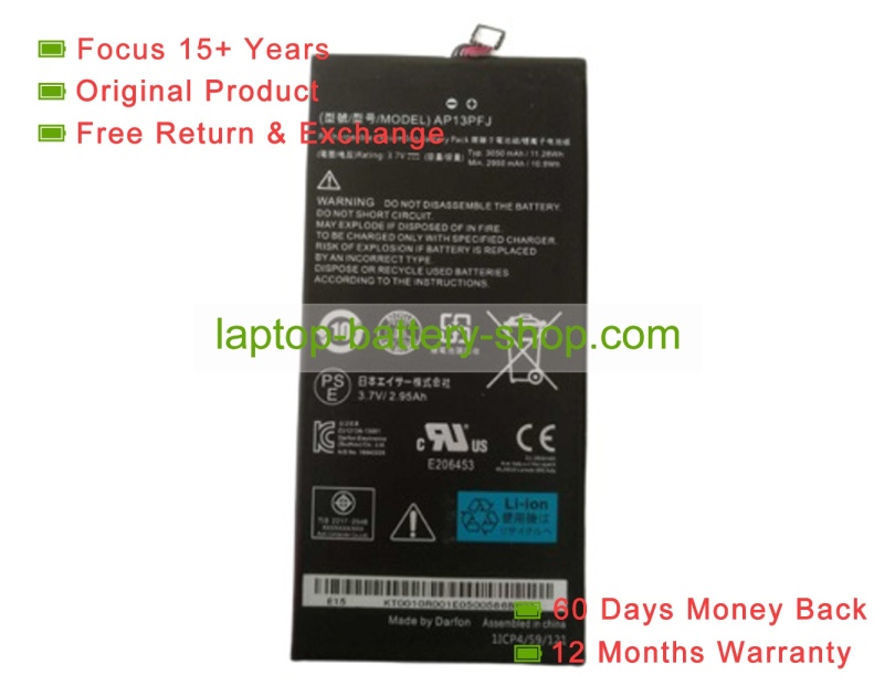 Acer AP13PFJ 3.7V 3050mAh original batteries - Click Image to Close