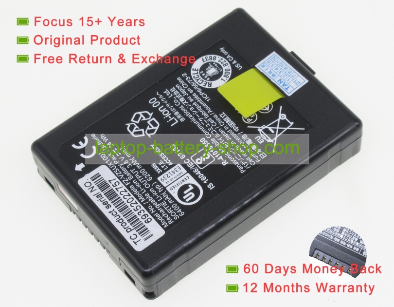 Panasonic VZSUX100J, FZ-VZSUX100J 3.8V 6200mAh original batteries - Click Image to Close