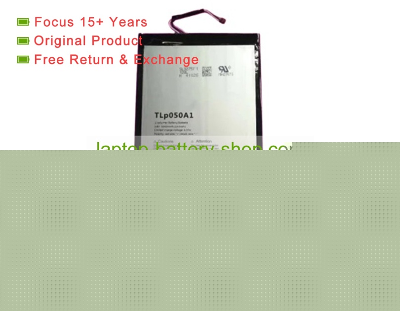 Alcatel TLP050A1 3.8V 5000mAh original batteries - Click Image to Close