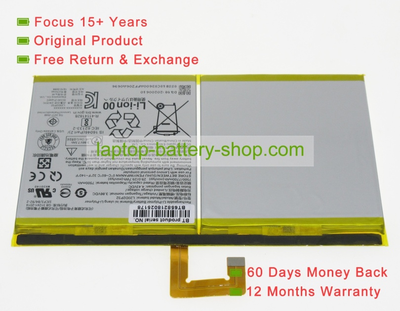 Lenovo L20D2P32 3.86V 7500mAh original batteries - Click Image to Close