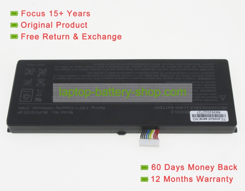 Other 515783-4P, MLP515783-4P 3.8V 15000mAh original batteries - Click Image to Close