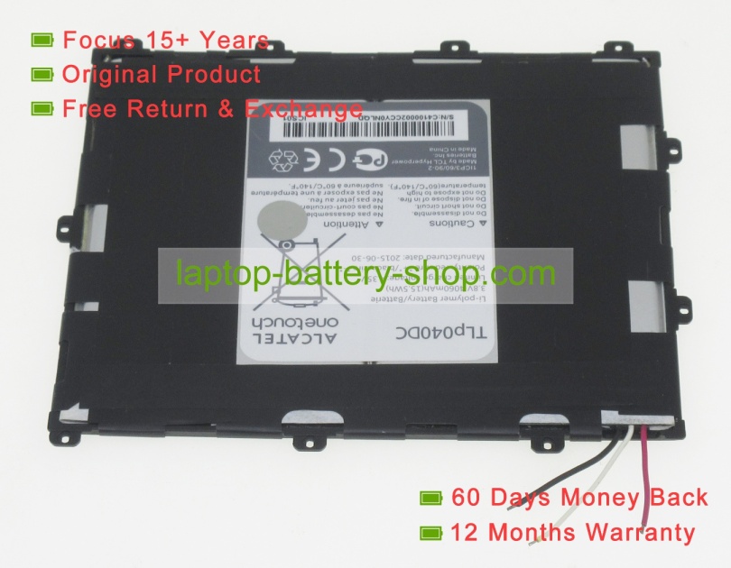 Alcatel TLp040DC, 285990 3.8V 4060mAh original batteries - Click Image to Close