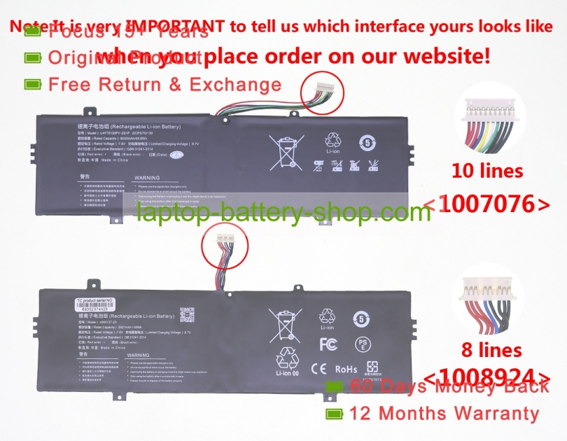 Other 4569127-2S, 40073245 7.6V 5921mAh original batteries - Click Image to Close