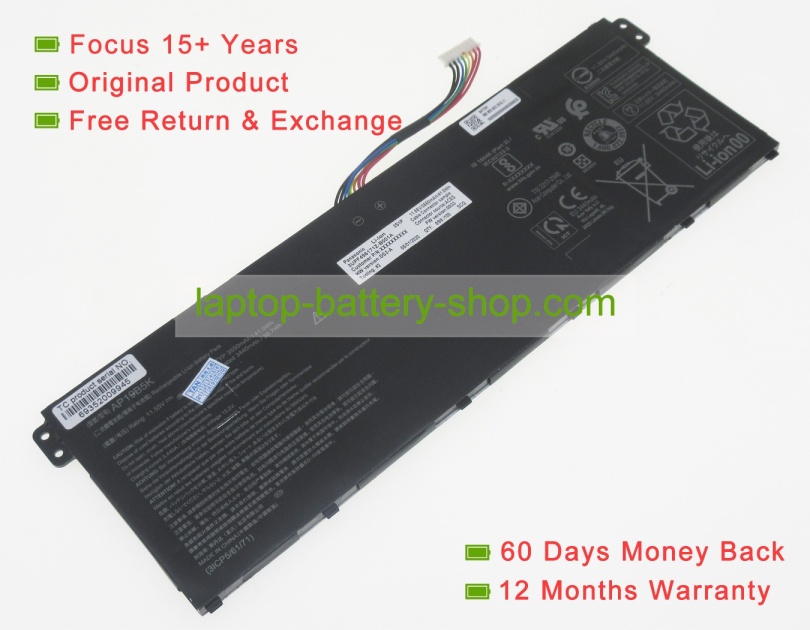 Acer KT.00305.011, AP19B5K 11.55V 3440mAh original batteries - Click Image to Close