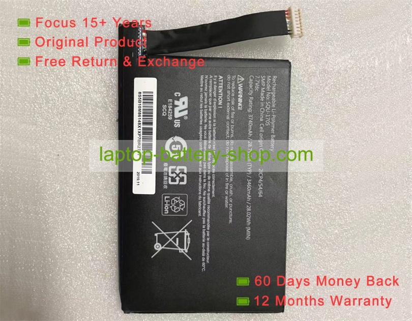 Other SQU-1705 7.7V 3740mAh original batteries - Click Image to Close