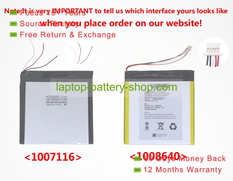 Teclast 309598 3.6V 4000mAh replacement batteries - Click Image to Close