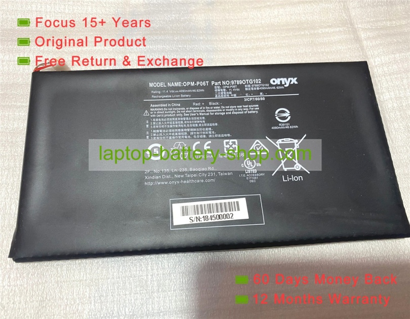 Other OPM-P06T, 9789OTG102 11.4V 4090mAh original batteries - Click Image to Close