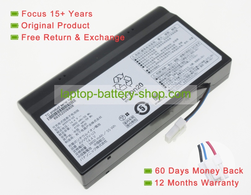 Panasonic AVV97V-U3 14.4V 3800mAh original batteries - Click Image to Close