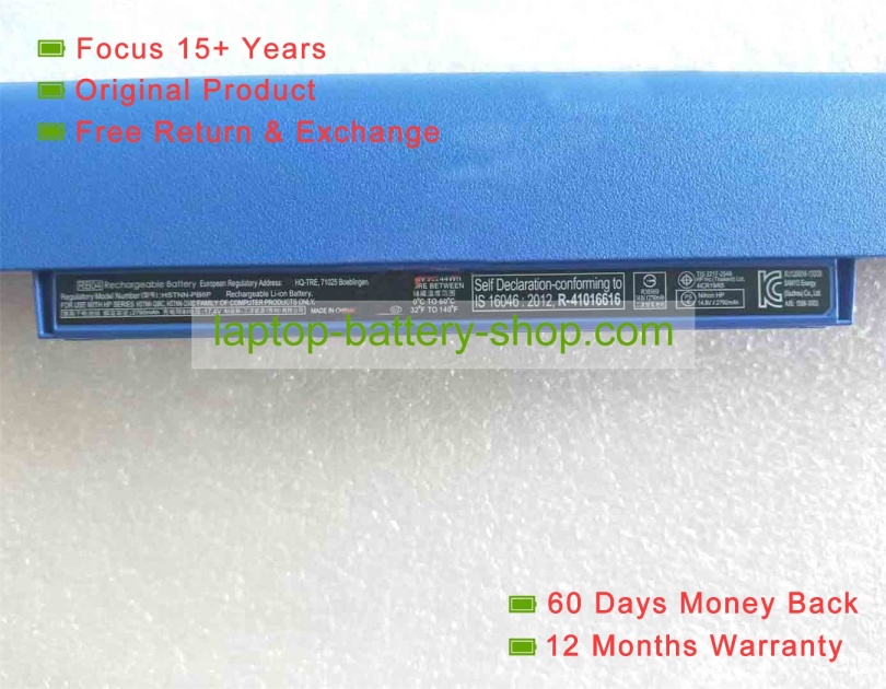 Hp HSTNN-PB6P, HSTNN-LB7A 14.8V 2790mAh original batteries - Click Image to Close