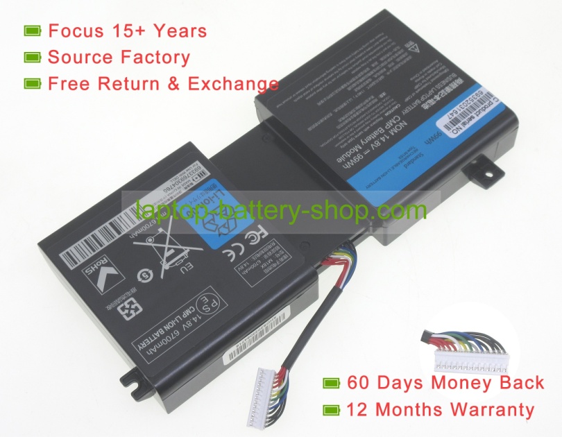 Dell 2F8K3, KJ2PX 14.8V 6700mAh replacement batteries - Click Image to Close