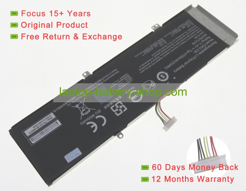 Gigabyte GAG-330 11.4V 4700mAh original batteries - Click Image to Close