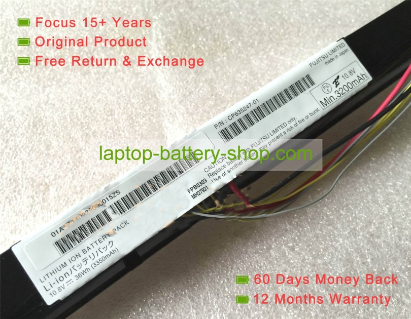 Fujitsu CP635247-01, FPB0303 10.8V 3350mAh original batteries - Click Image to Close
