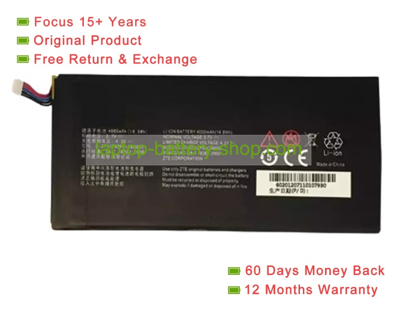 Zte Li3740T42P5hC66050 3.7V 4000mAh original batteries - Click Image to Close