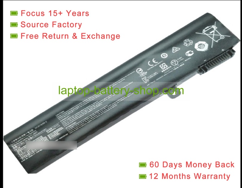 Msi BTY-M6H, 3ICR19/66-2 10.86V 4730mAh replacement batteries - Click Image to Close