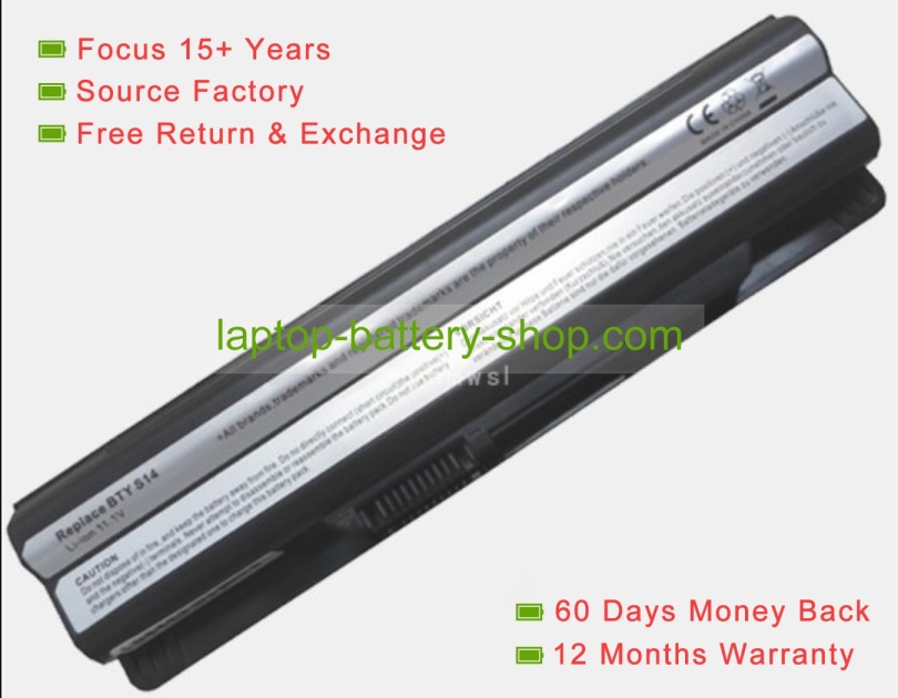 Msi BTY-S14, BTY-S15 11.1V 6500mAh replacement batteries - Click Image to Close
