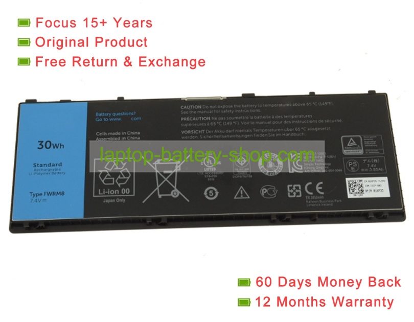 Dell FWRM8, 01XP35 7.4V 4000mAh original batteries - Click Image to Close