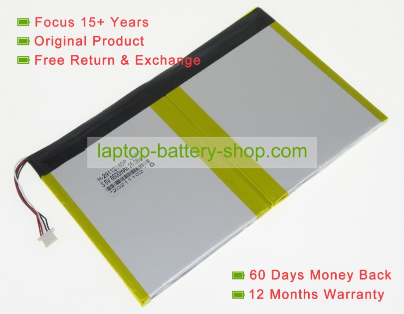 Cube H112160P, H-29112160P 3.7V 6600mAh original batteries - Click Image to Close