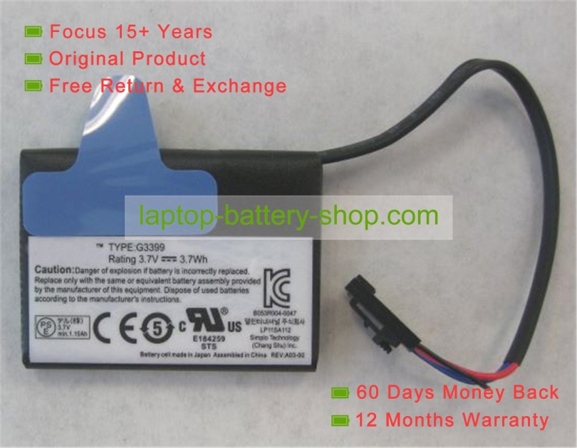 Dell G3399 3.7V 1150mAh original batteries - Click Image to Close