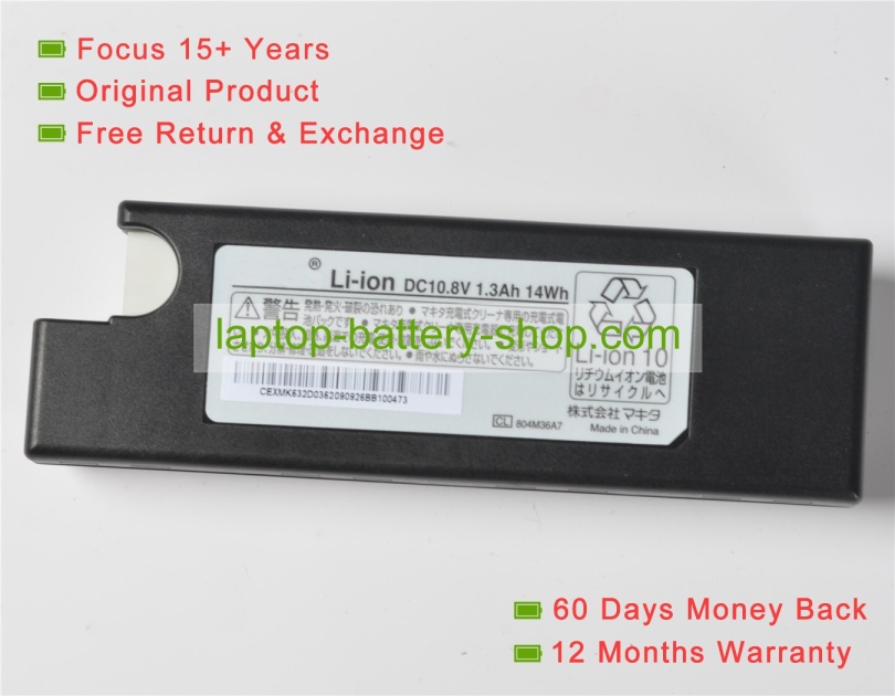 Other 804M36A7 10.8V 1300mAh original batteries - Click Image to Close